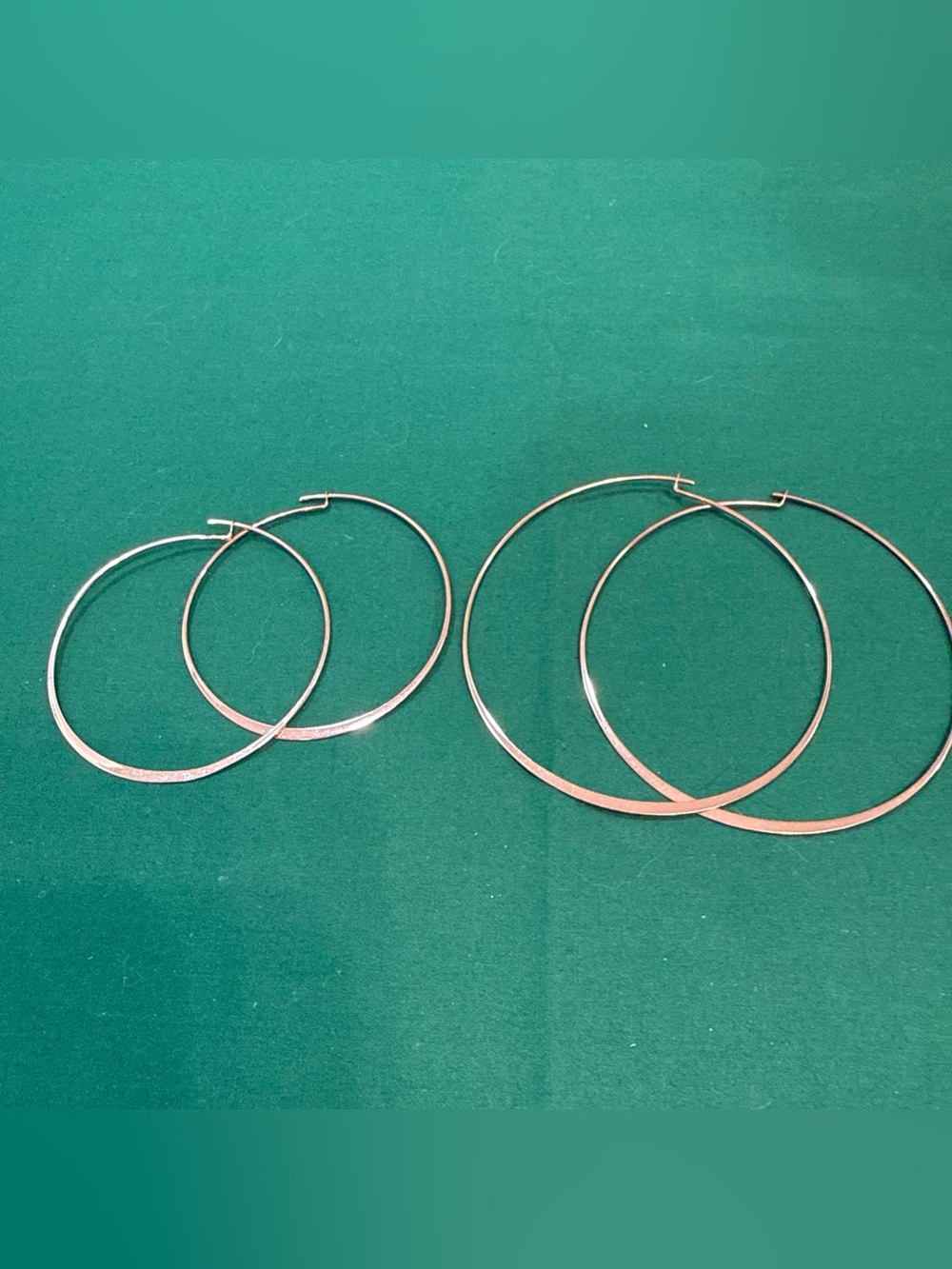 Classic Rose Gold Hoop Earrings - 2 pair. 7F